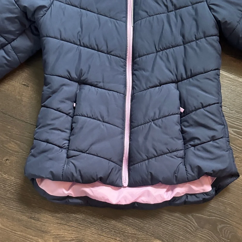 Columbia Girls Kids' Navy and Pink Jacket Puffer Small 7/8